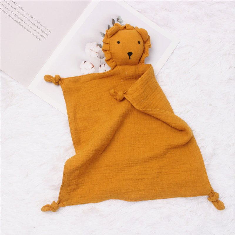 INS Wind Baby Cotton Gauze Comfort Towel Muslin Baby Sleeping Doll Lion Saliva Towel $22.09 Dana Fashion Color: Turmeric Baby Clothing Product information: Fabric: Cotton gauze Size: 30*30cmcm Purpose: Sleeping comfort towel Packing list: Comfort towel X1