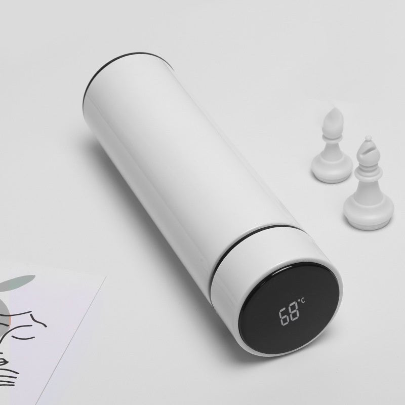 Intelligent Bottle Stainless Steel Insulated Bottle Cup Temperature Display Vacuum Flask Coffee Mug $25.84 Dana Fashion Color: White Dana's Kitchen Overview 1. equipped with a smart LED display cover, it can display the temperature of the water when you t