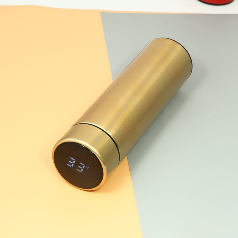 Intelligent Bottle Stainless Steel Insulated Bottle Cup Temperature Display Vacuum Flask Coffee Mug $26.21 Dana Fashion Color: Black Dana's Kitchen Overview 1. equipped with a smart LED display cover, it can display the temperature of the water when you t