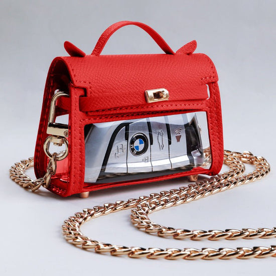 Internet Celebrity Transparent Handbag Cross-body Bag Storage Bag $50.50 Dana Fashion Color Classification: Chinese Red Crossbody Chain Women's Bags Product information: Material: genuine leather Color classification: Girl Pink, elephant gray, elegant bla