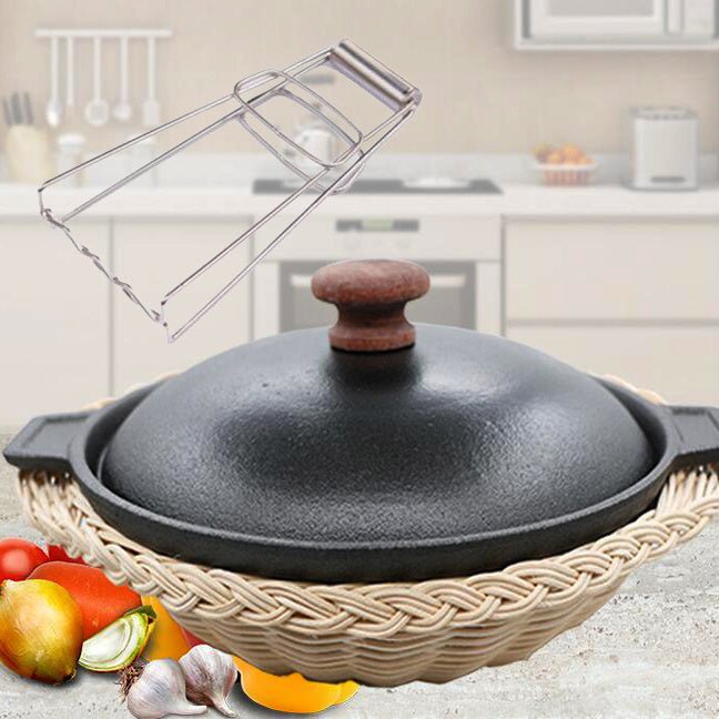 Iron pot $70.12 Dana Fashion Size: 18cm style: With cover Dana's Kitchen Color classification: iron pot clip, 18cm (single pot), 20cm (single pot), 22cm (single pot), 18cm (pot + lid), 20cm (pot + lid), 22cm (pot + lid), 18cm + rattan basket 20cm + rattan
