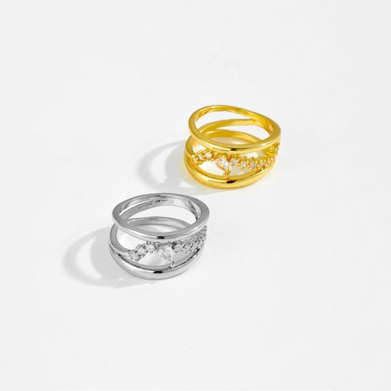 Irregular Design Double-layer Ring $39.50 Dana Fashion Color: Gold Size: No 6 Women's Accessories Product information: Type: Ring Treatment Process: Electroplating Color: Platinum-TTR121,18K gold-TTR121 Applicable people: women Size: no.6, no.7, no.8 Styl