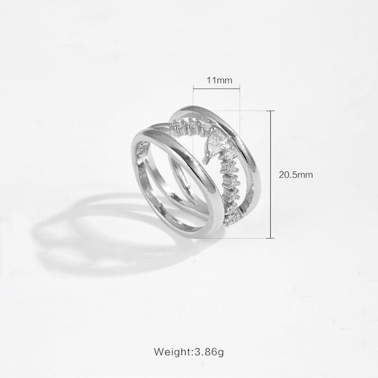 Irregular Design Double-layer Ring $39.50 Dana Fashion Color: Gold Size: No 6 Women's Accessories Product information: Type: Ring Treatment Process: Electroplating Color: Platinum-TTR121,18K gold-TTR121 Applicable people: women Size: no.6, no.7, no.8 Styl
