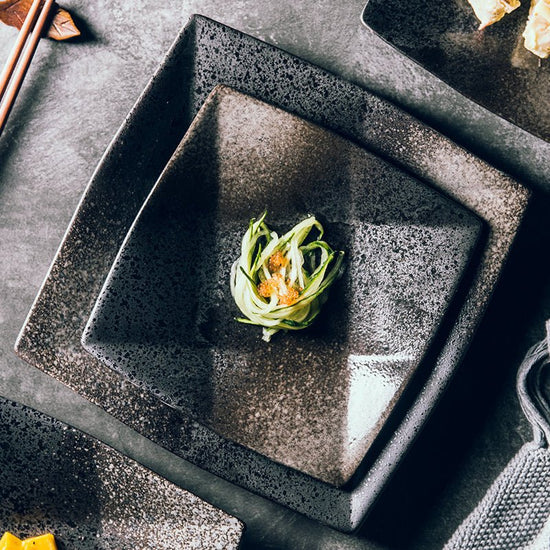 Japanese New Hot Sell Plate Ceramic Tableware $24.16 Dana Fashion Color: Square nine grid plate Size: 6inch Dana's Kitchen Product information: Product Category: Disc Material: Ceramic Style: Japanese Specifications: square nine-grid plate (six inches), s
