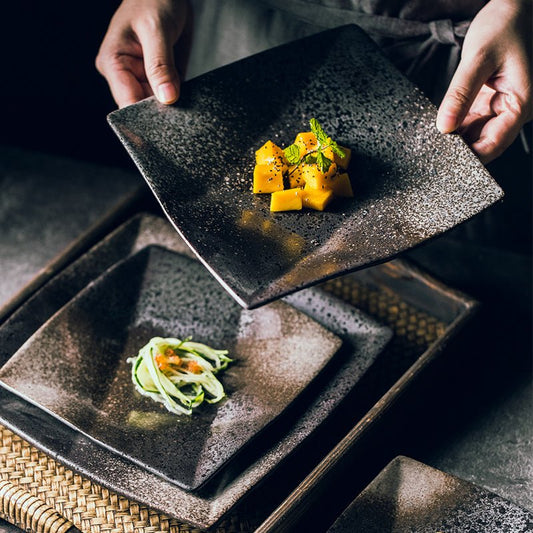 Japanese New Hot Sell Plate Ceramic Tableware $24.16 Dana Fashion Color: Square nine grid plate Size: 6inch Dana's Kitchen Product information: Product Category: Disc Material: Ceramic Style: Japanese Specifications: square nine-grid plate (six inches), s