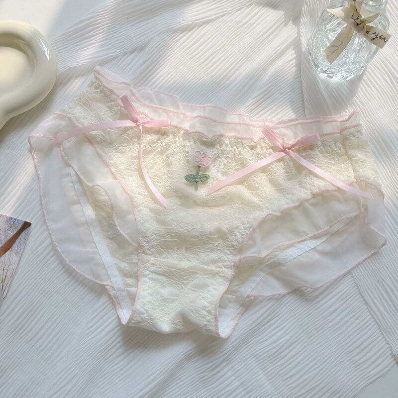 Japanese Sweet And Pure Desire Style Lace Underwear For Women $15.65 Dana Fashion style: Lace Style size: Average Size Women's clothing Product information: Pattern: Flowers Weaving: knitting Fabric name: lace Color: lace-up style, lace style Main fabric