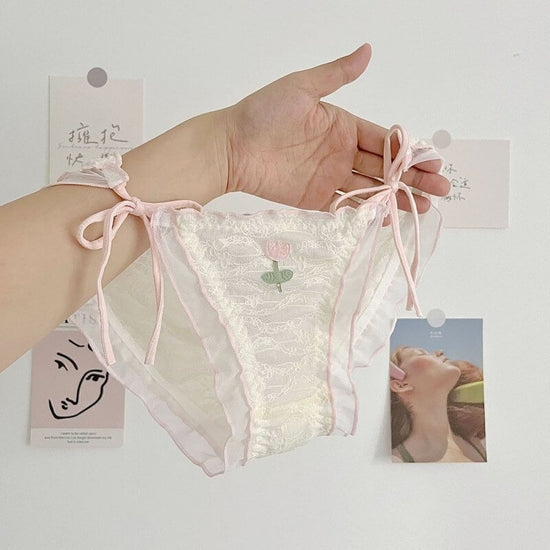 Japanese Sweet And Pure Desire Style Lace Underwear For Women $15.65 Dana Fashion style: Lace Style size: Average Size Women's clothing Product information: Pattern: Flowers Weaving: knitting Fabric name: lace Color: lace-up style, lace style Main fabric