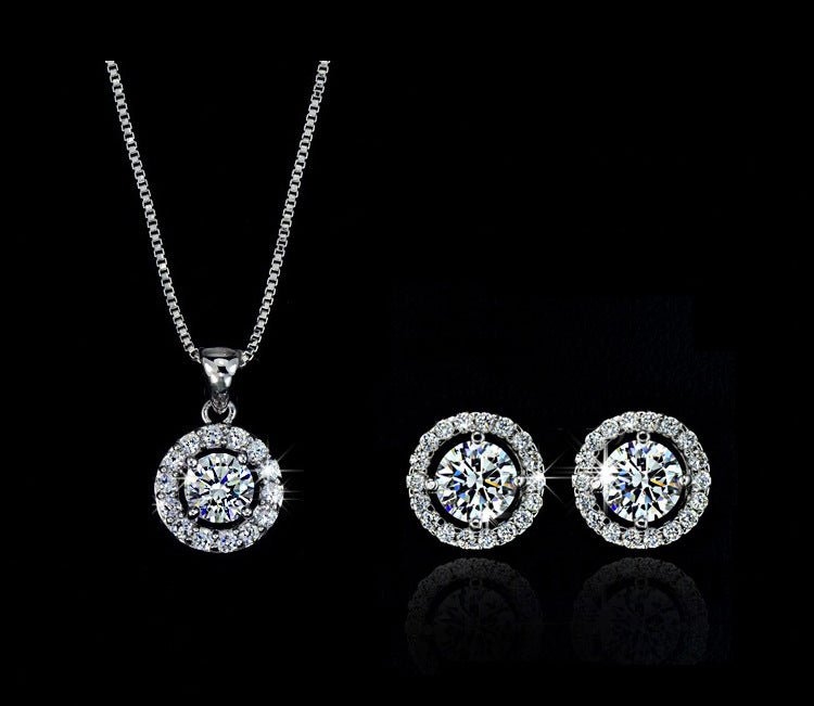 Jewelry sets $19.00 Dana Fashion Color: Silver style: Set of 2 Women's Accessories Material: alloy Treatment process: set diamond Style: women's style Set combination: earring + collar Inlaid material: not inlaid Circumference :21cm(inclusive)-50cm(inclus