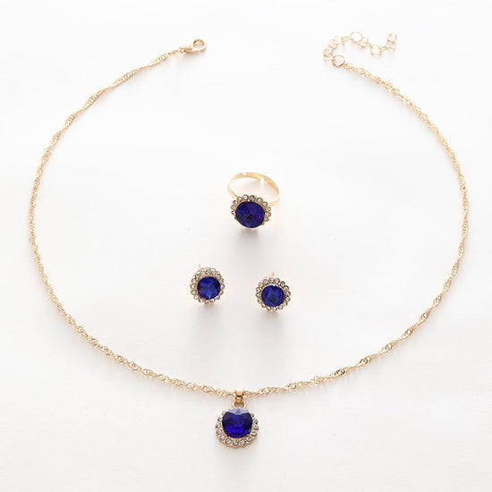 Jewelry Suit Women's Round Rhinestone Zircon Rhinestone $15.50 Dana Fashion Color: CK0368 Blue Set Of 3 Women's Accessories Product information: Pattern: round Treatment Process: Electroplating Color: CK0368 blue 3-piece set, CK0369 White 3-piece set, CK0