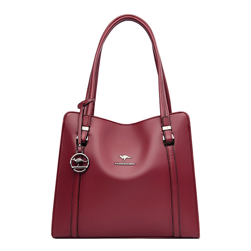 Kangaroo Leather Large Capacity Fashion Soft Leather Shoulder Bag $86.78 Dana Fashion Color: Wine Red Women's Bags Product information: Lining texture: Polyester Applicable scenario: Daily configuration Color: wine red, light gray, green, dark blue, black