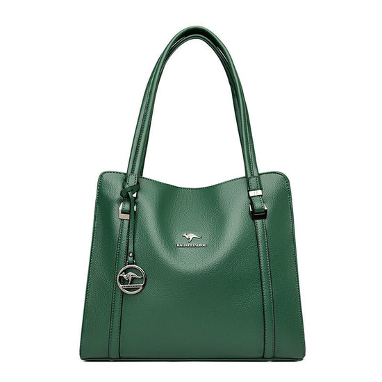 Kangaroo Leather Large Capacity Fashion Soft Leather Shoulder Bag $86.78 Dana Fashion Color: Green Women's Bags Product information: Lining texture: Polyester Applicable scenario: Daily configuration Color: wine red, light gray, green, dark blue, black Ou