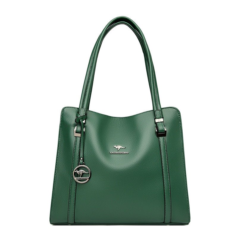 Kangaroo Leather Large Capacity Fashion Soft Leather Shoulder Bag $86.78 Dana Fashion Color: Green Women's Bags Product information: Lining texture: Polyester Applicable scenario: Daily configuration Color: wine red, light gray, green, dark blue, black Ou