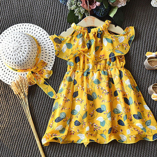 Kids Dress Girls Leaf Chiffon Sleeveless Holiday Bohemian $22.87 Dana Fashion Color: Pink Size: 100 Baby Clothing Product information: Style: Korean Fabric name: chiffon Skirt category: Dress Main fabric composition: cotton Suitable age group: middle and