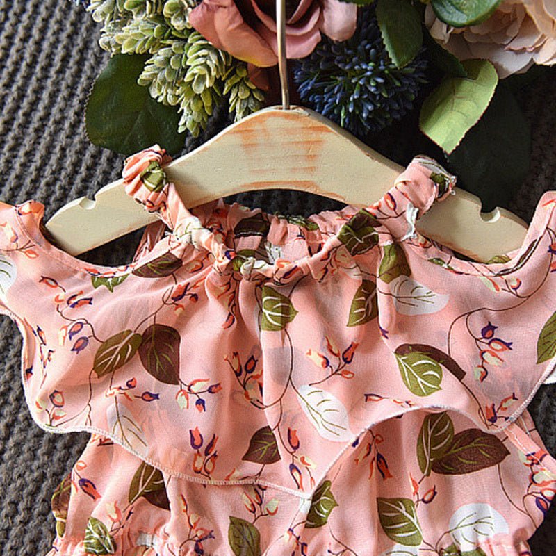 Kids Dress Girls Leaf Chiffon Sleeveless Holiday Bohemian $22.87 Dana Fashion Color: Pink Size: 100 Baby Clothing Product information: Style: Korean Fabric name: chiffon Skirt category: Dress Main fabric composition: cotton Suitable age group: middle and
