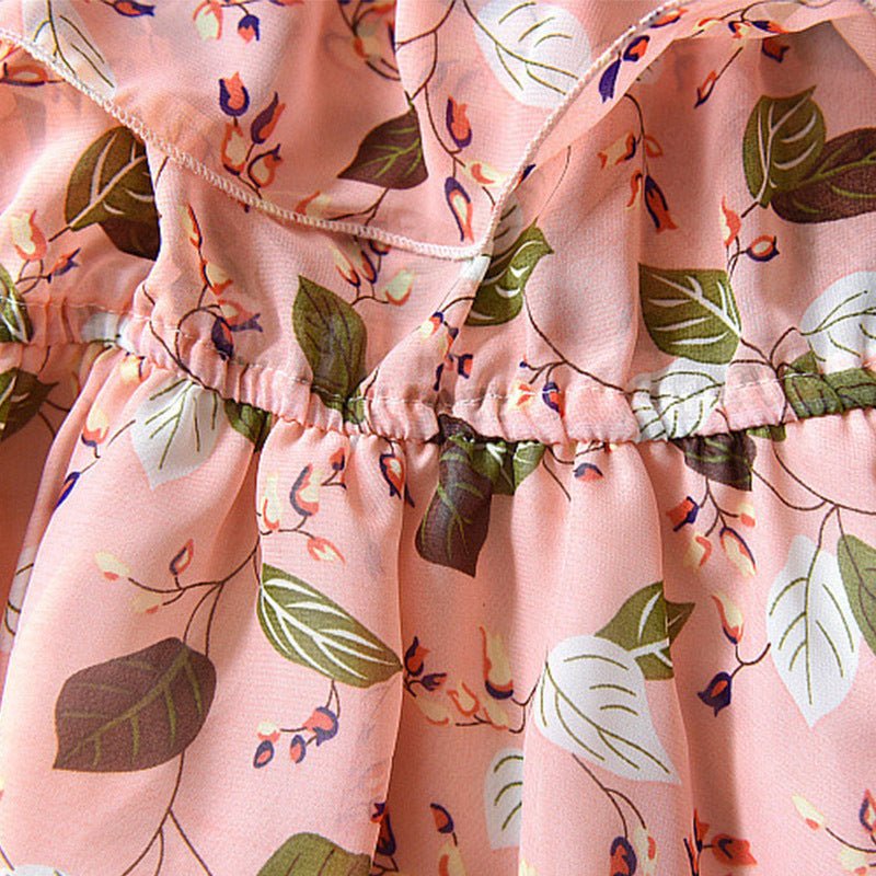 Kids Dress Girls Leaf Chiffon Sleeveless Holiday Bohemian $22.87 Dana Fashion Color: Pink Size: 100 Baby Clothing Product information: Style: Korean Fabric name: chiffon Skirt category: Dress Main fabric composition: cotton Suitable age group: middle and