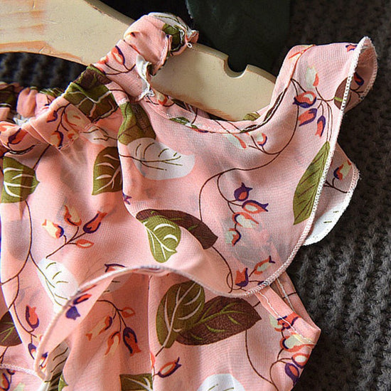 Kids Dress Girls Leaf Chiffon Sleeveless Holiday Bohemian $22.87 Dana Fashion Color: Pink Size: 100 Baby Clothing Product information: Style: Korean Fabric name: chiffon Skirt category: Dress Main fabric composition: cotton Suitable age group: middle and