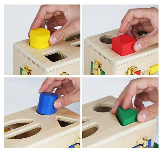 Kids educational toys Preschool $89.40 Dana Fashion Style: Default Toys & Hobbies Product name Shape lock box Material wooden Packing Blister Packing number 12 pcs OEM/ODM Customized designs, materials, size & colors available Feature Eco-friendly, Nontox