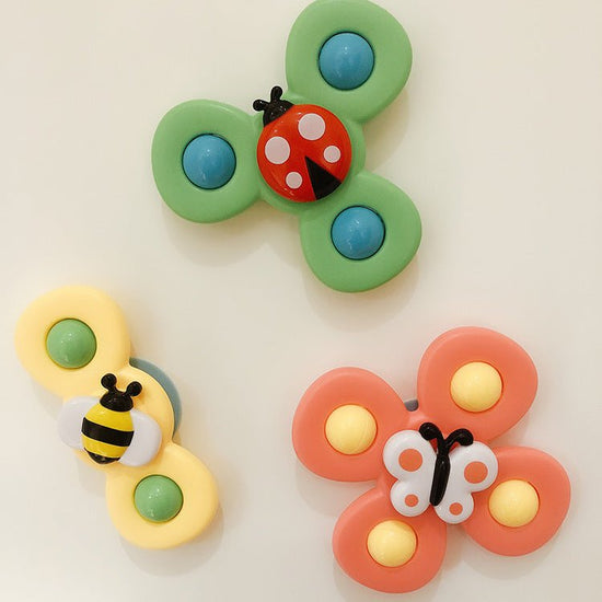 Kids Gyro Insect Sucker Spinner Rattle Bathroom Bath Toys Table Dinner Appease Toys for Baby Toddlers $32.50 Dana Fashion Color: Green Toys & Hobbies Overview: Cute insect exterior The cute insect appearance can attract the baby's attention when playing s