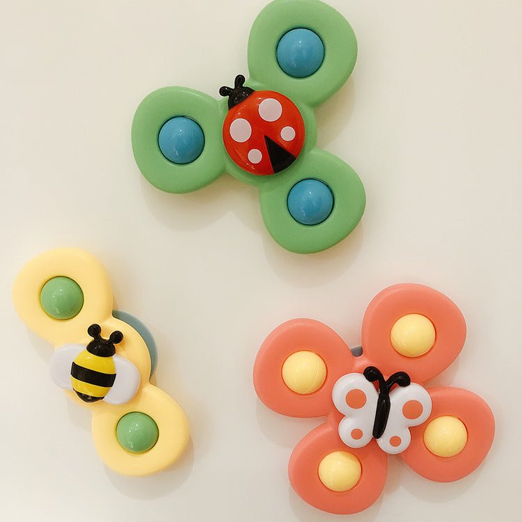 Kids Gyro Insect Sucker Spinner Rattle Bathroom Bath Toys Table Dinner Appease Toys for Baby Toddlers $32.50 Dana Fashion Color: Green Toys & Hobbies Overview: Cute insect exterior The cute insect appearance can attract the baby's attention when playing s