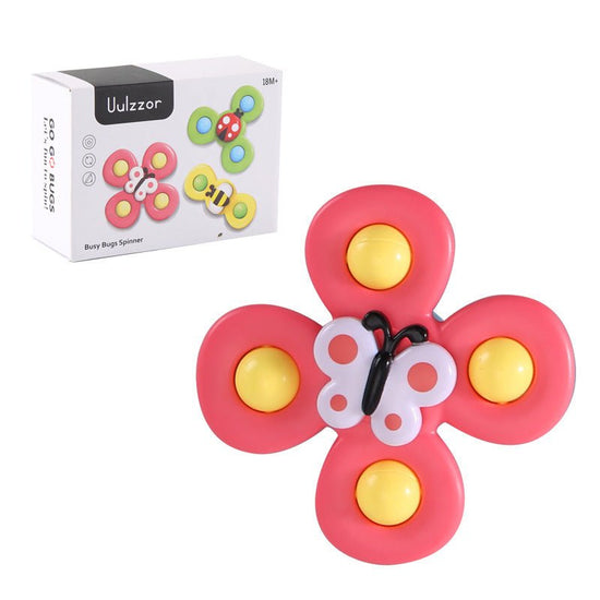 Kids Gyro Insect Sucker Spinner Rattle Bathroom Bath Toys Table Dinner Appease Toys for Baby Toddlers $15.45 Dana Fashion Color: A Red Toys & Hobbies Overview: Cute insect exterior The cute insect appearance can attract the baby's attention when playing s