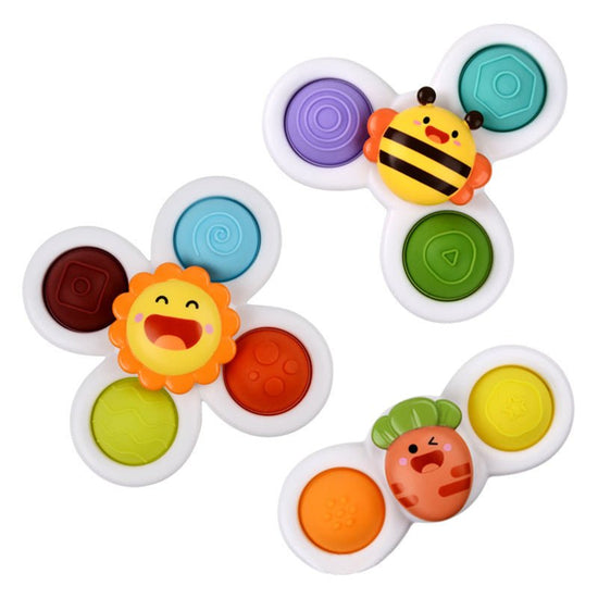 Kids Gyro Insect Sucker Spinner Rattle Bathroom Bath Toys Table Dinner Appease Toys for Baby Toddlers $24.82 Dana Fashion Color: Flower baby Toys & Hobbies Overview: Cute insect exterior The cute insect appearance can attract the baby's attention when pla