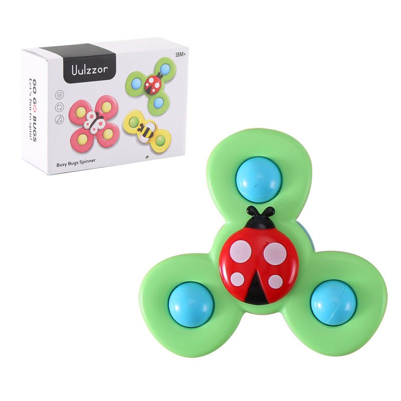 Kids Gyro Insect Sucker Spinner Rattle Bathroom Bath Toys Table Dinner Appease Toys for Baby Toddlers $15.45 Dana Fashion Color: A Green Toys & Hobbies Overview: Cute insect exterior The cute insect appearance can attract the baby's attention when playing