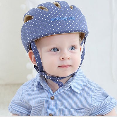 Kids Hat Cotton Protective Helmet Safety $125.18 Dana Fashion Color: Elegant blue Baby & Mother Filler: DuPont fiber Pillow fabric: polyester fiber Applicable object: 1-2 years old Shape: round