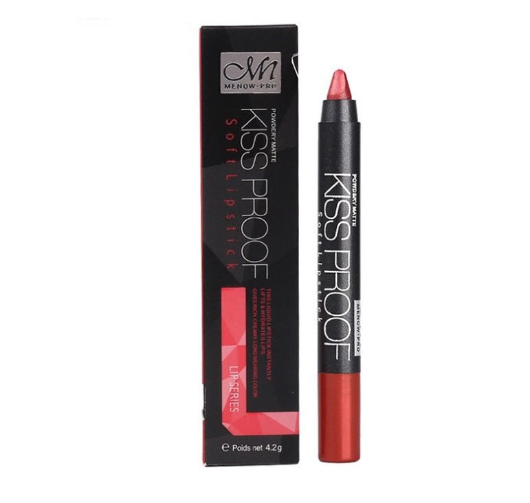 Kissproof lipstick Matte $13.74 Dana Fashion style: 1 makeup product description Product Name: Non-stick cup lipstick pen Color number: 19 colors Net weight: 18g Gross weight: 20g Single diameter: 11.8*1.4 (cm) Outer size: 12*2.7*1.1 (cm)