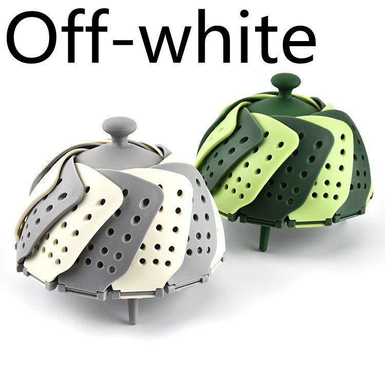 Kitchen Foldable And Retractable Fruit Basket In Plastic Steamer With Handle $19.50 Dana Fashion Color: Offwhite Dana's Kitchen Overview 1. PP material, heat resistance temperature can reach 150 degrees Celsius, easy to clean, high temperature resistance