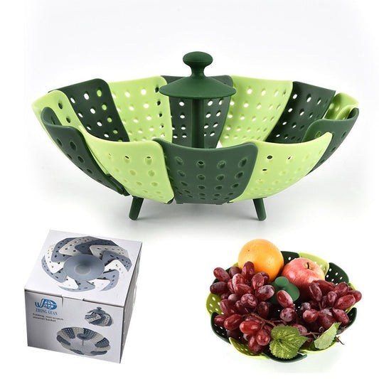 Kitchen Foldable And Retractable Fruit Basket In Plastic Steamer With HandleDana FashionDana FashionKitchen Foldable And Retractable Fruit Basket In Plastic Steamer With Handle