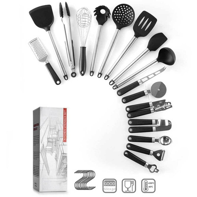 Kitchen Gadgets Cooking Silicone Spatula Spoon Set $89.00 Dana Fashion Color: Black Dana's Kitchen Product information: Product category: Spoon and shovel kit Material: stainless steel + silica gel Colour: Black Style: modern and simple Function: cooking,