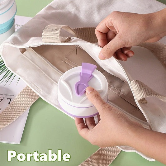 Kitchen Gadgets Folding Cup Collapsible Mug With Cover Coffee Travel Outdoors Portable Water Drinking Tea Cups $19.50 Dana Fashion Color: Light Blue capacity: 350ML Dana's Kitchen Overview: 1. THE cup cover is designed to strengthen the sealing, so it is