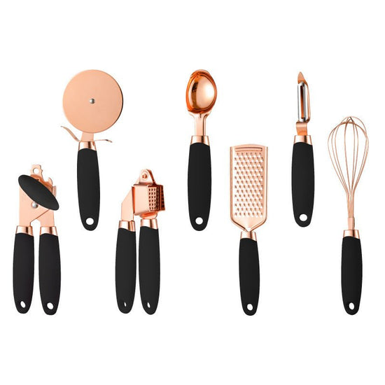 Kitchen Household Peeler Gadget Copper Plating Set $57.04 Dana Fashion Color: black Dana's Kitchen Product Features : The simple and elegant cutlery rack looks beautiful on your counter! Our cutlery rack is perfect for storing kitchen tools when not in us