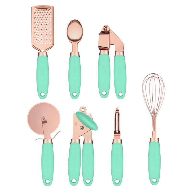 Kitchen Household Peeler Gadget Copper Plating Set $57.04 Dana Fashion Color: Mint Green Dana's Kitchen Product Features : The simple and elegant cutlery rack looks beautiful on your counter! Our cutlery rack is perfect for storing kitchen tools when not