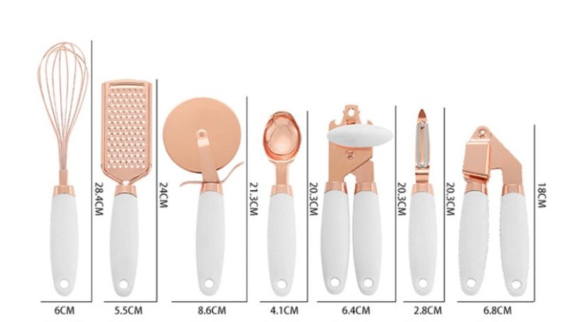 Kitchen Household Peeler Gadget Copper Plating Set $57.04 Dana Fashion Color: White Dana's Kitchen Product Features : The simple and elegant cutlery rack looks beautiful on your counter! Our cutlery rack is perfect for storing kitchen tools when not in us