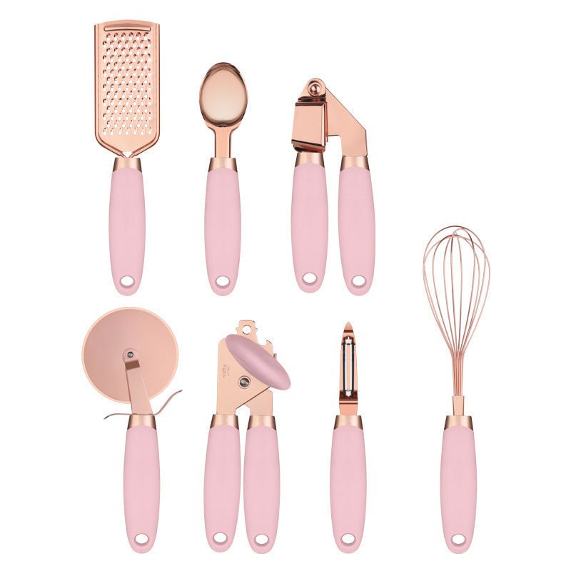 Kitchen Household Peeler Gadget Copper Plating Set $57.04 Dana Fashion Color: Pink Dana's Kitchen Product Features : The simple and elegant cutlery rack looks beautiful on your counter! Our cutlery rack is perfect for storing kitchen tools when not in use