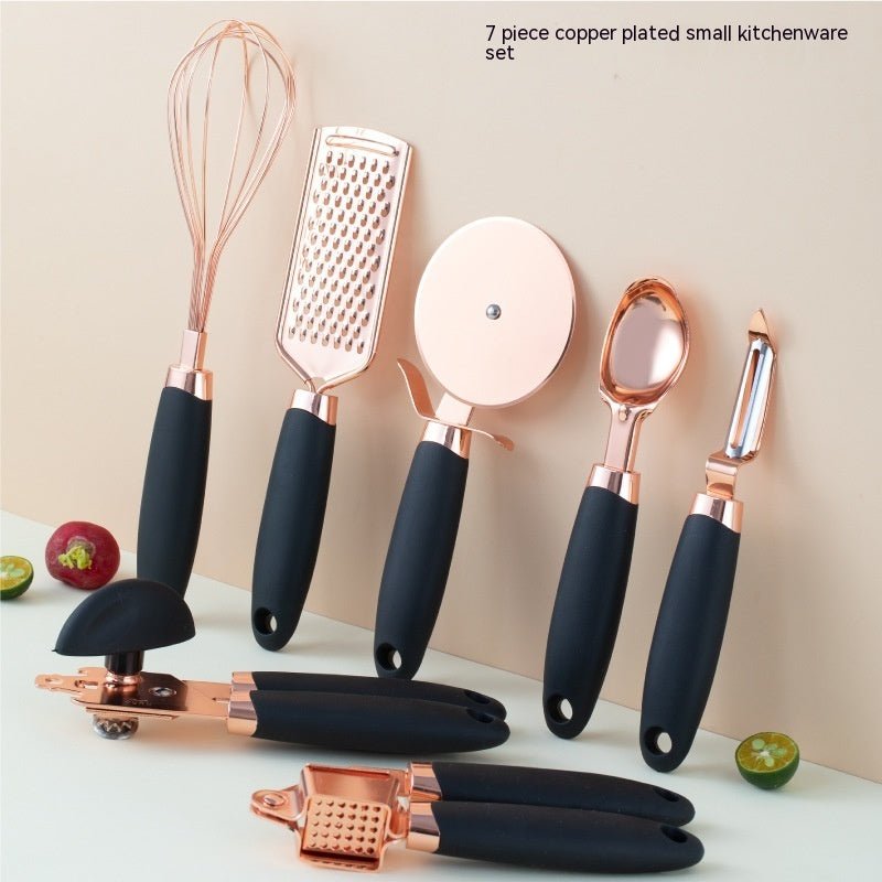 Kitchen Household Peeler Gadget Copper Plating Set $57.04 Dana Fashion Color: Grey Dana's Kitchen Product Features : The simple and elegant cutlery rack looks beautiful on your counter! Our cutlery rack is perfect for storing kitchen tools when not in use