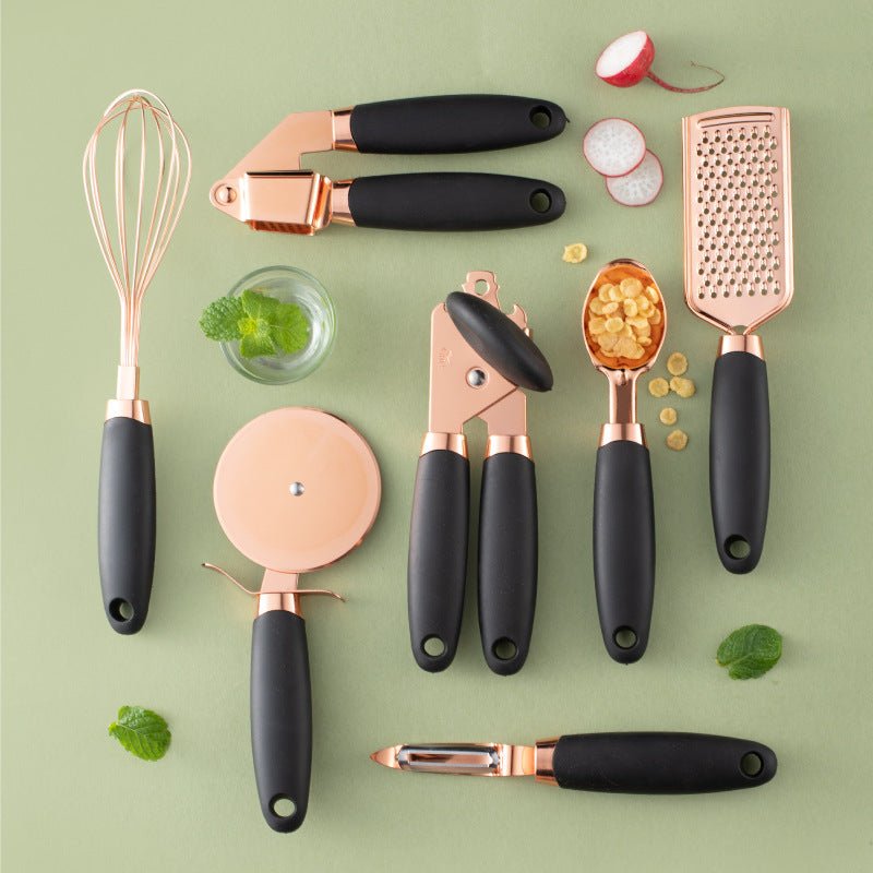 Kitchen Household Peeler Gadget Copper Plating Set $57.04 Dana Fashion Color: Grey Dana's Kitchen Product Features : The simple and elegant cutlery rack looks beautiful on your counter! Our cutlery rack is perfect for storing kitchen tools when not in use