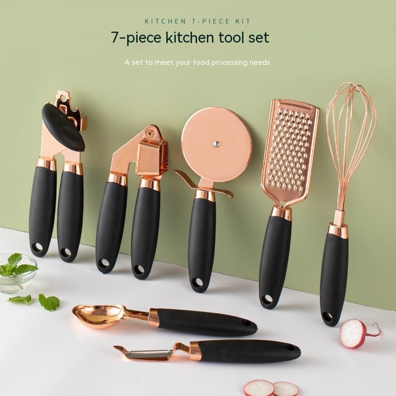 Kitchen Household Peeler Gadget Copper Plating Set $57.04 Dana Fashion Color: Grey Dana's Kitchen Product Features : The simple and elegant cutlery rack looks beautiful on your counter! Our cutlery rack is perfect for storing kitchen tools when not in use