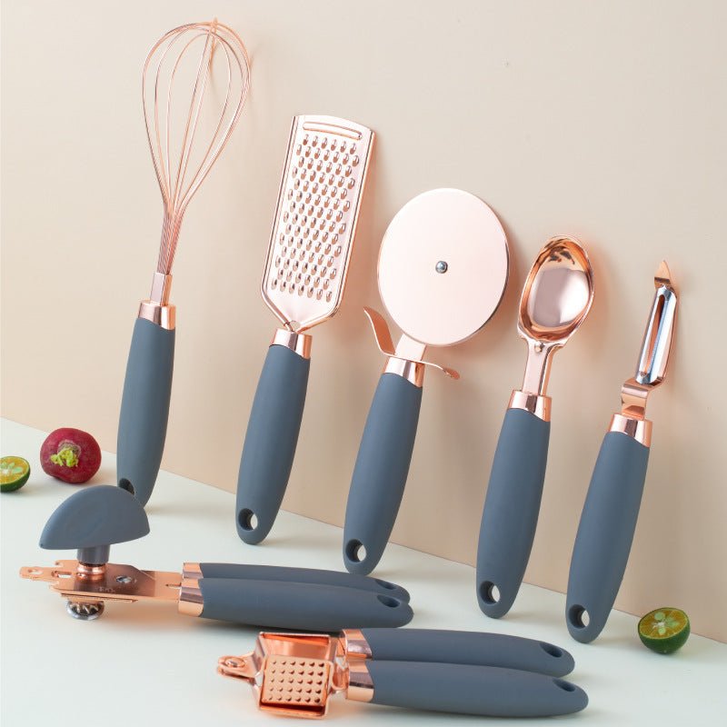 Kitchen Household Peeler Gadget Copper Plating Set $57.04 Dana Fashion Color: Grey Dana's Kitchen Product Features : The simple and elegant cutlery rack looks beautiful on your counter! Our cutlery rack is perfect for storing kitchen tools when not in use