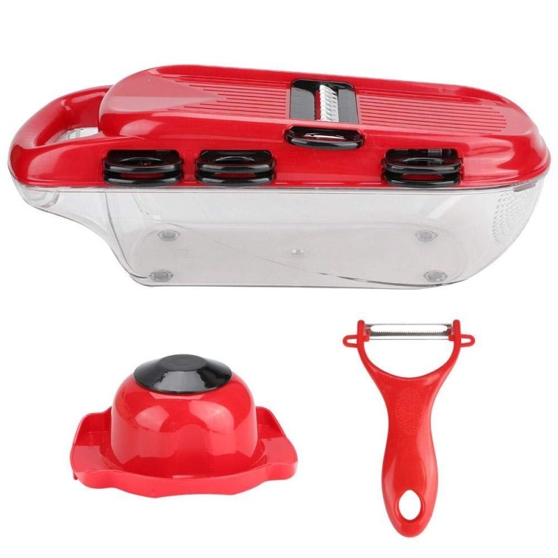 Kitchen Multifunctional Kitchen Utensils $89.50 Dana Fashion Color: Red Dana's Kitchen Product information: Name: Multi-function vegetable cutter Material: stainless steel+ABS+PET Composition: 7 blades + 1 vegetable cutter body + 1 PET capacity + 1 hand g