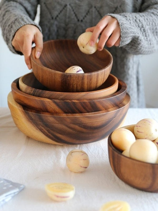 Kitchen Natural Wooden Bowl Household Fruit Bowl Salad Bowl For Home Restaurant Food Container Wooden Utensils Note The Size Hot $19.94 Dana Fashion Color: Brown Size: 10X6cm Dana's Kitchen Overview: Exquisite handmade wooden bowl with beautiful wood grai