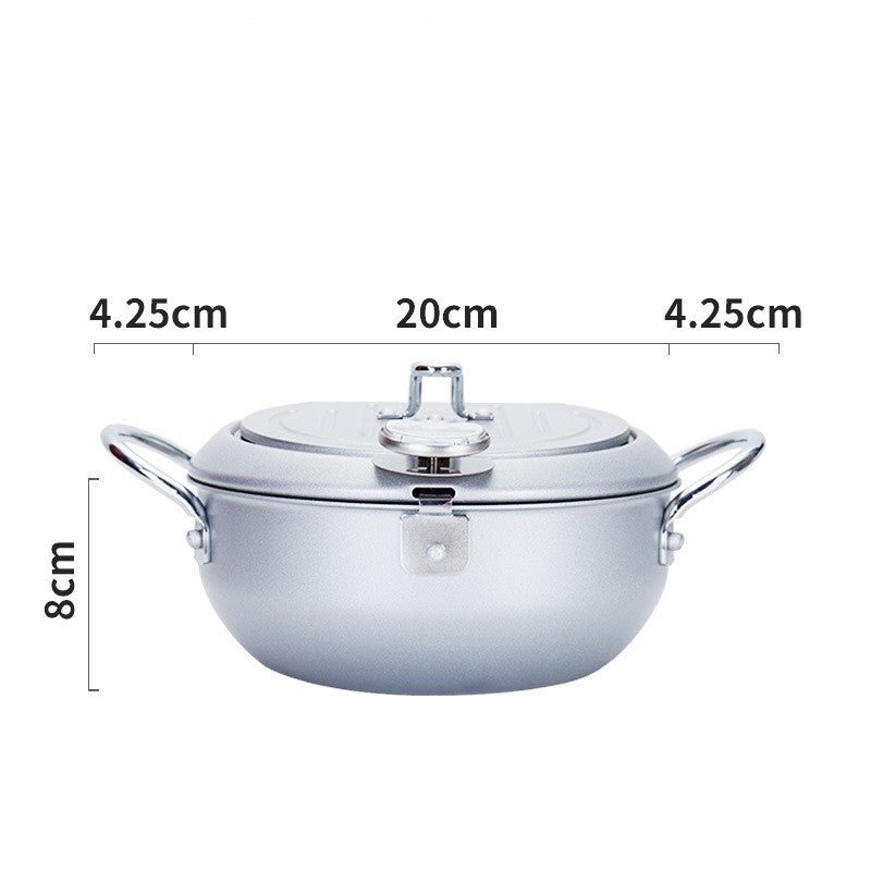 Kitchen Pot $90.95 Dana Fashion Color: Silver Size: 20X8cm Dana's Kitchen [Name] deep fryer. [Material] pot body: 304 stainless steel [Specification] 20m [Applicable number] 1-2 people [Process] perfusion process [Note] This product is a special fryer, no