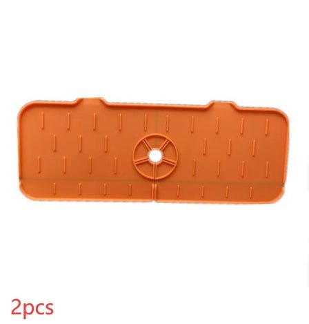 Kitchen Silicone Faucet Absorbent Mat Sink Splash Guard Silicone Faucet Splash Catcher Countertop Protector For Bathroom Kitchen Gadgets $29.00 Dana Fashion Color: Orange Model: 37x14x0.5 quantity: 2PCS Dana's Kitchen Overview The counter where the faucet