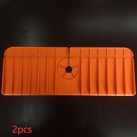 Kitchen Silicone Faucet Absorbent Mat Sink Splash Guard Silicone Faucet Splash Catcher Countertop Protector For Bathroom Kitchen Gadgets $29.00 Dana Fashion Color: Orange Model: 2styles quantity: 2PCS Dana's Kitchen Overview The counter where the faucet a