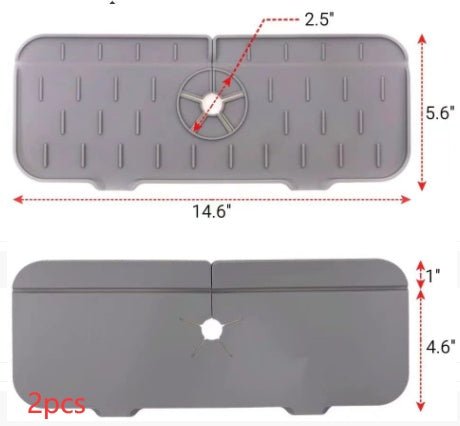 Kitchen Silicone Faucet Absorbent Mat Sink Splash Guard Silicone Faucet Splash Catcher Countertop Protector For Bathroom Kitchen Gadgets $29.00 Dana Fashion Color: Grey Model: 37x14x0.5 quantity: 2PCS Dana's Kitchen Overview The counter where the faucet a