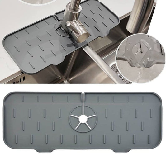 Kitchen Silicone Faucet Absorbent Mat Sink Splash Guard Silicone Faucet Splash Catcher Countertop Protector For Bathroom Kitchen Gadgets $16.00 Dana Fashion Color: Black Model: 2styles quantity: 1PC Dana's Kitchen Overview The counter where the faucet and