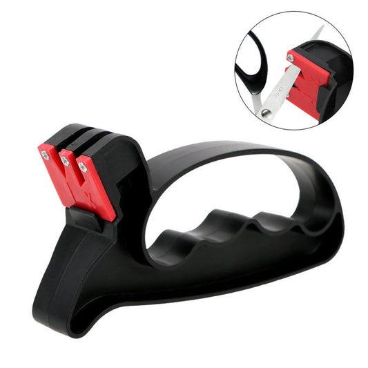 Knife Sharpener Handheld Scissor Blade Sharpening Convenient Kitchen Tools Grindstone 2 In 1 Kitchen Gadgets $9.50 Dana Fashion Color: Black Dana's Kitchen Overview: Brand new and high quality. 2-in-1 professional quality blade sharpener for sharpening bo
