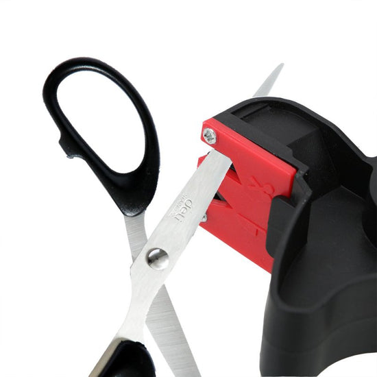 Knife Sharpener Handheld Scissor Blade Sharpening Convenient Kitchen Tools Grindstone 2 In 1 Kitchen Gadgets $9.50 Dana Fashion Color: Black Dana's Kitchen Overview: Brand new and high quality. 2-in-1 professional quality blade sharpener for sharpening bo