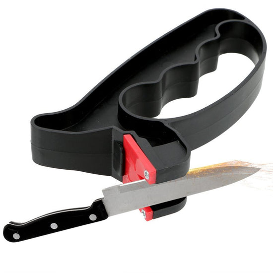Knife Sharpener Handheld Scissor Blade Sharpening Convenient Kitchen Tools Grindstone 2 In 1 Kitchen Gadgets $9.50 Dana Fashion Color: Black Dana's Kitchen Overview: Brand new and high quality. 2-in-1 professional quality blade sharpener for sharpening bo